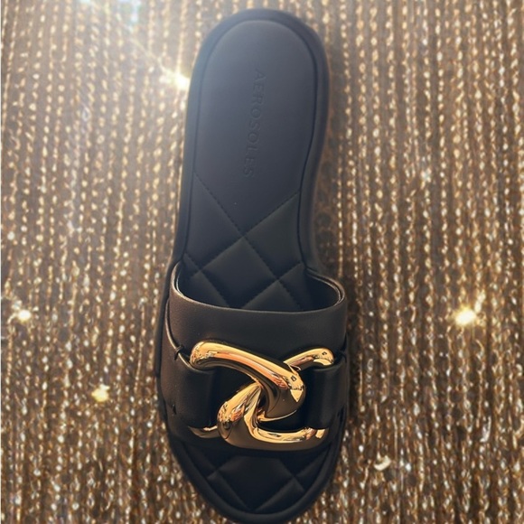 NWT Aerosoles Women's Big Chain Slide Slipper Size 7 Black - Picture 9 of 11